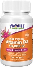 NOW Foods Supplements, Vitamin D-3 10,000 IU Softgels, Vitamin D, 240 Softgels