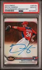 2012 TOPPS FINEST AUTO ROOKIES ORANGE REFRACTOR BRYCE HARPER 26/99 PSA 10