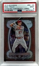 2019 Bowman Mike Trout BS-20 Sterling Continuity Orange Refractor /25 PSA 9 MINT