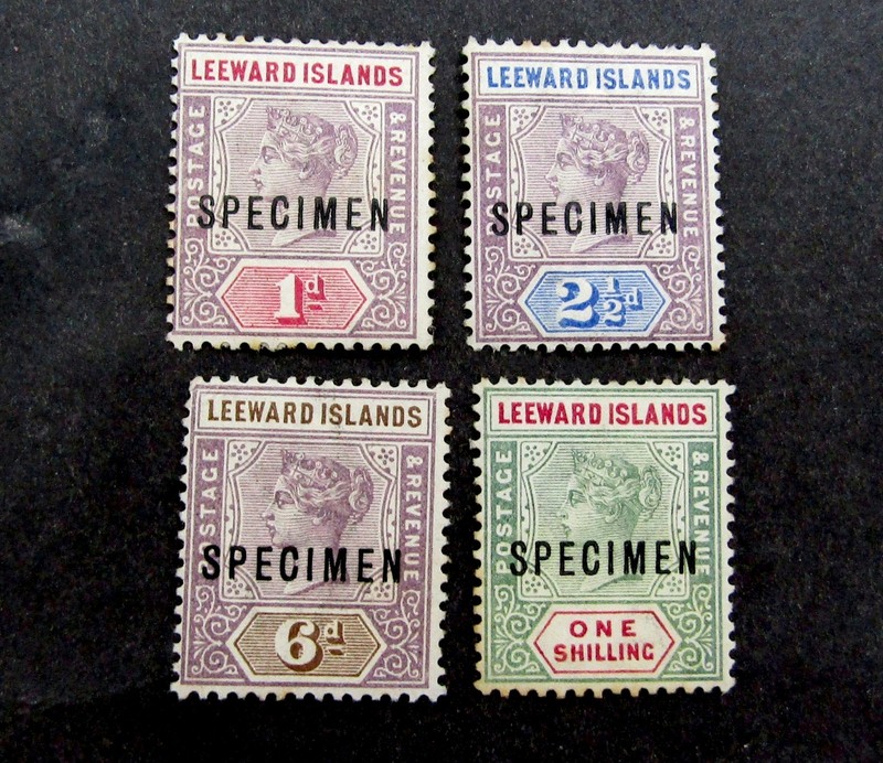 nystamps British Leeward Islands Stamp # 2//7 Mint OG H Specimen $80 L10y2068