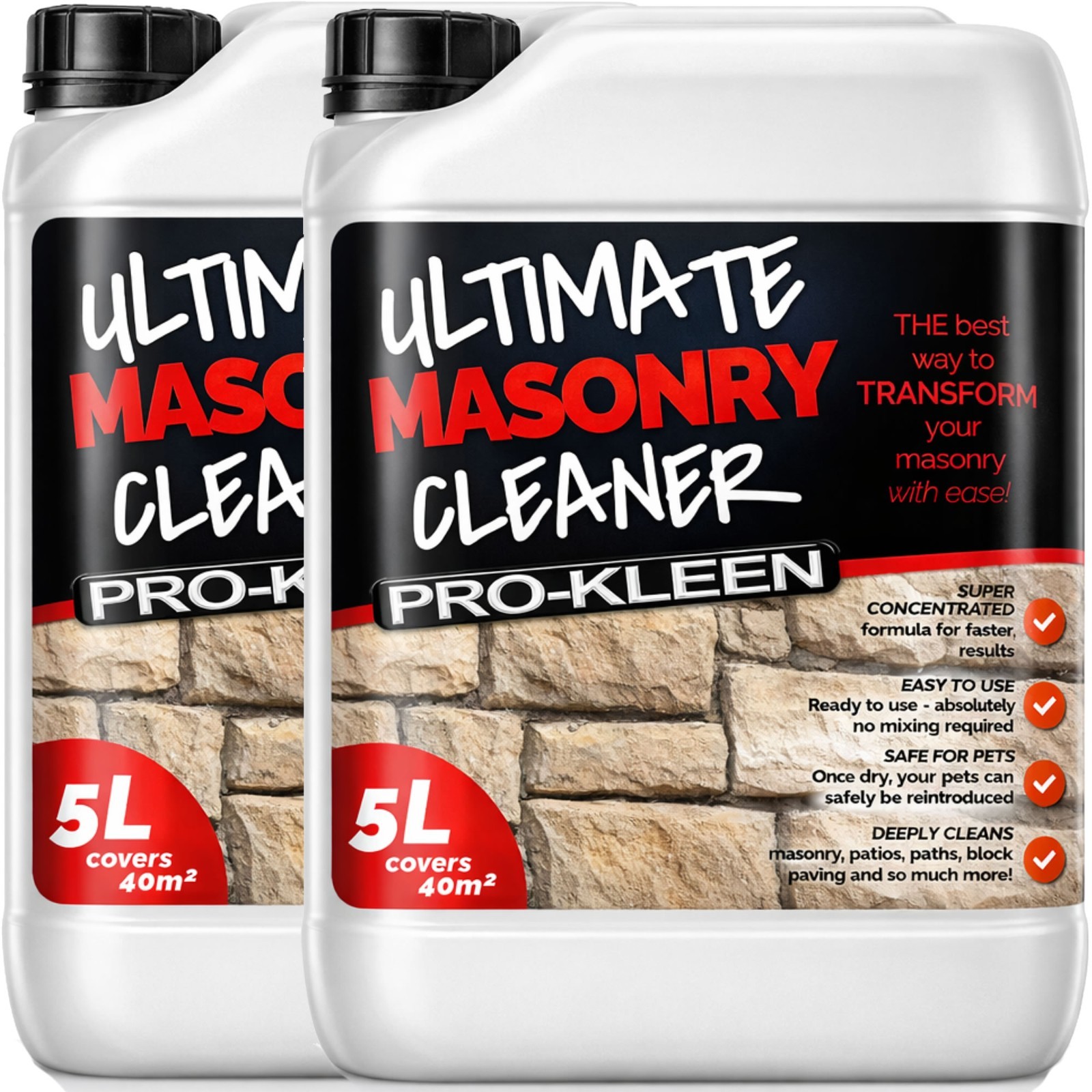 ProKleen Ultimate Masonry Cleaner Removes Black Spot Dirt Path Patio 10L