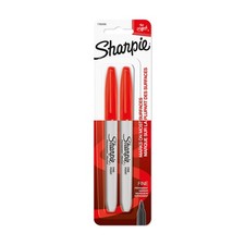 Sharpie Permanent Markers, Fine Point 2 Count Pack of 1 , Red
