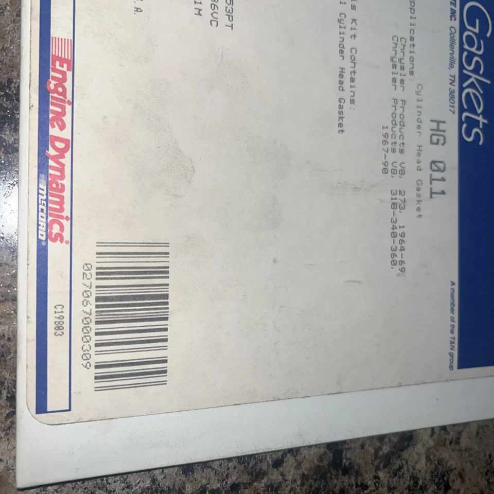 Engine Dynamics HG 011 Head Gasket! Free Shipping! - Image 2 of 2