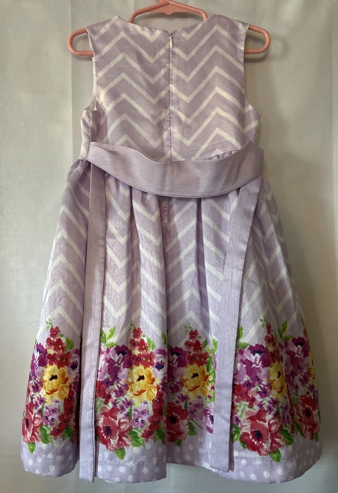Vestido de Princesa Americana Niñas Talla 5T Elegante Niña Florista Ocasión Especial Púrpura Foto 3 de 4