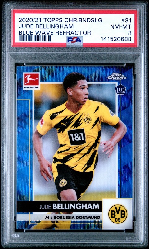 2020 TOPPS CHROME BUNDESLIGA #31 JUDE BELLINGHAM ROOKIE RC 56/150 PSA 8