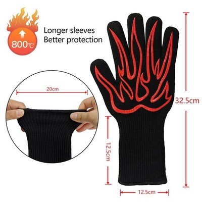 Zum Grillen und Backen Hitzebest?ndige Handschuhe bequemes Baumwollfutter
