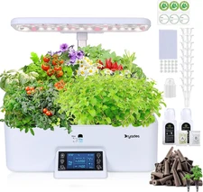 17-Pods Hydroponic Growing System with 24W Full-Spectrum Cooling Grow Light & Sm