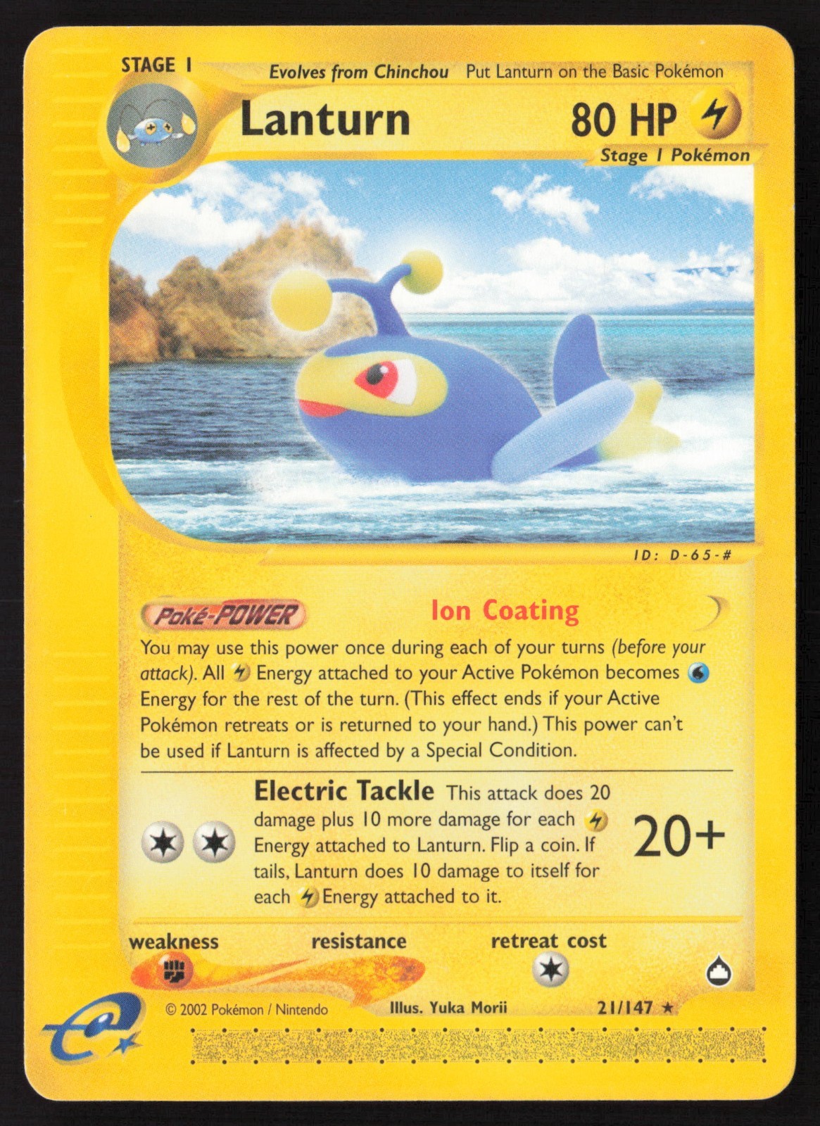 Lanturn Non Holo 21/147 Pokemon Aquapolis