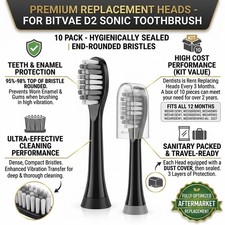 10 pack Compatible with Bitvae D2 Electric Toothbrush Replacement Heads