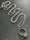 Vintage 925 Sterling Silver 18” Chain Crystal Rhinestones Ring Pendent Necklace