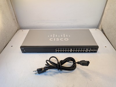 Cisco SF350-24 24-Port 10 100 Managed Switch *Factory Reset, Tested working*