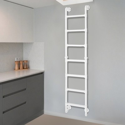 Wall-Mounted Ladder 7-Rung Step Ladder Wall Mounted Ladder for Attic Bunk Bed