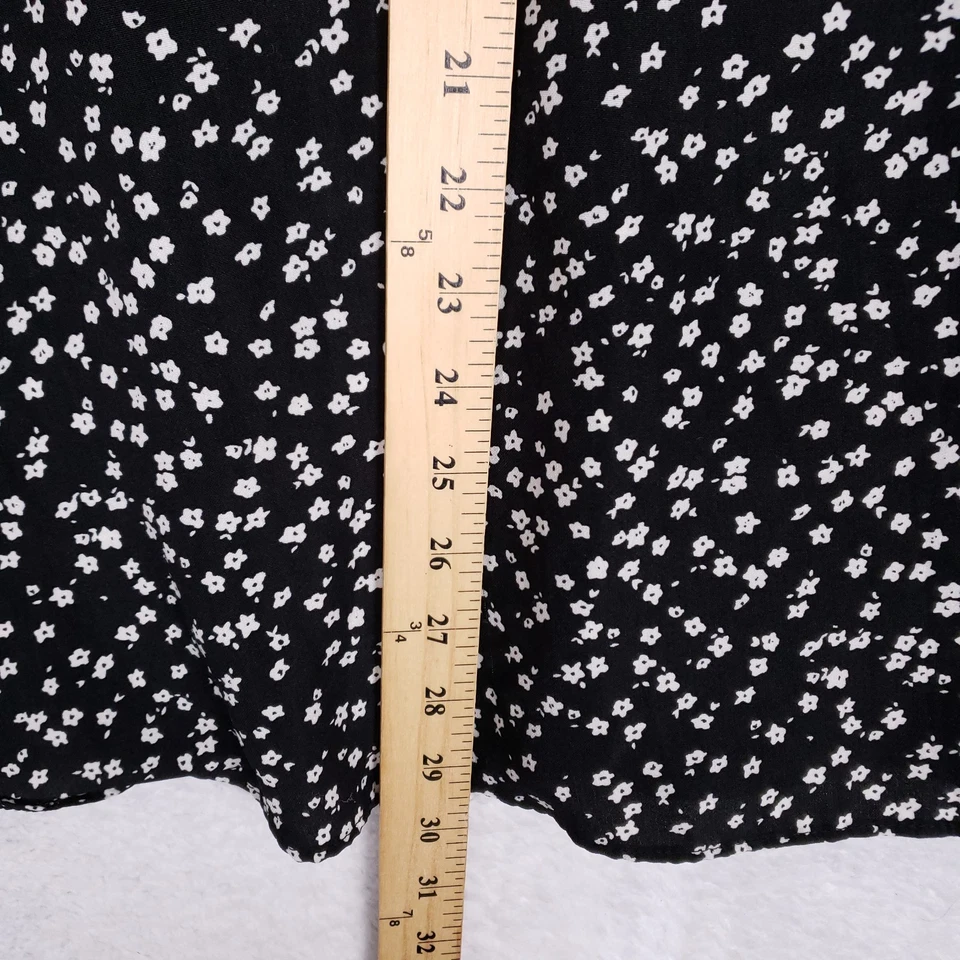 D.M Studio Midi Skirt Black White Floral Size M Cottagecore Vintage Vibes - Image 4 of 4