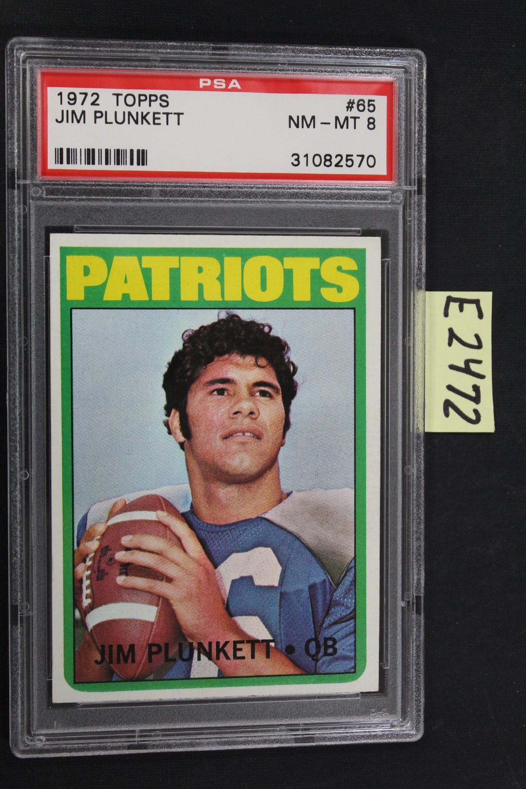 1972 Topps Football #65 Jim Plunkett PSA 8 (E2472