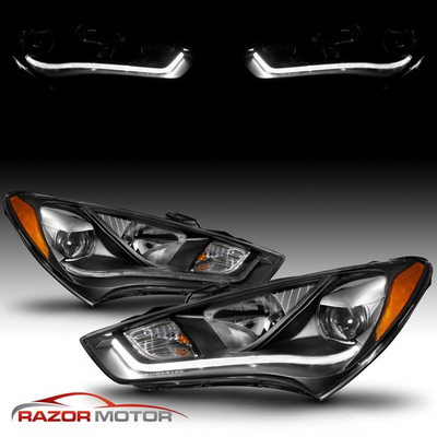 #ad #ad HID ModelLED Bar For 2013 2014 2015 Hyundai Genesis Coupe Black Headlights Set $333.28