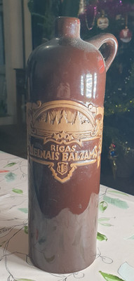 Lettland Sammlerflasche Flasche Keramik Markennamen Riga Balm Black Balsam