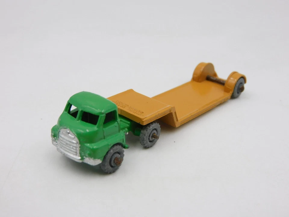 Lesney Matchbox 27A Bedford Low Loader light green 78mm MW B type box diecast - Immagine 3 di 4