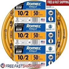 10 Gauge NM-B Copper Building Wire SIMpull Jacket Residential Wiring 600V New