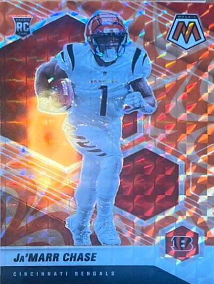 2021 Panini Mosaic #307 Ja'Marr Chase Prizm Reactive Orange