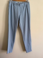 Faded Glory Women  s Pull-On Stretch Pants Size L 12-14 Light Denim Blue
