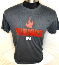 SURLY BREWING COMPANY FURIOUS IPA GRAY T SHIRT MEDIUM