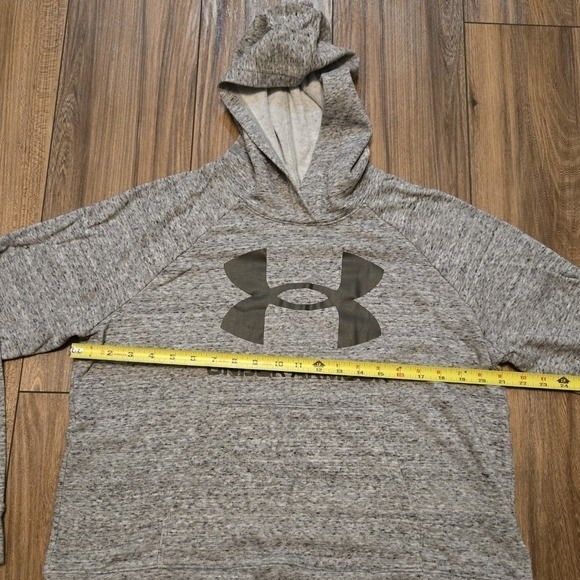 Under Armour Women Gray Heathered Loose Fit Hoodie Sweatshirt LG (261) thumbnail 4