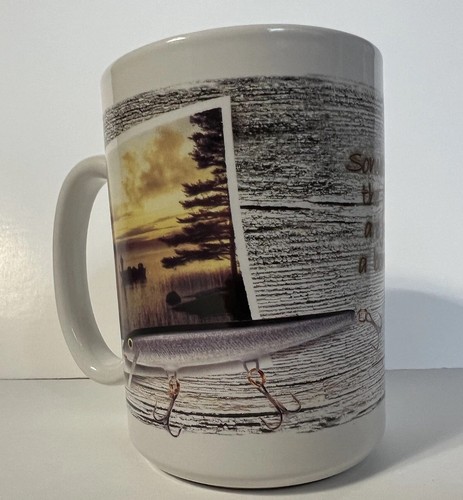 Rapala Fishing Lures Stoneware Coffee Mug w/Different Fishing Scenes & Phrase - Picture 15 of 23