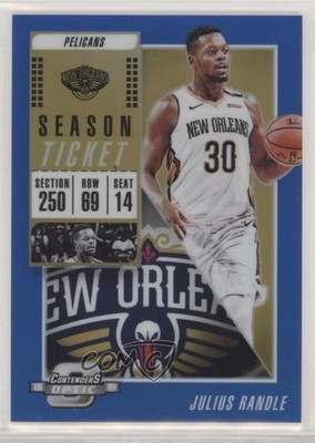 2018-19 Panini Contenders Optic Season Ticket Blue Prizm 70/99 Julius Randle 9o3