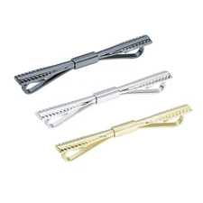 3PCS Men's Classic Tie Clips Shirt Collar Clip Collar Bar for Necktie Gold Si
