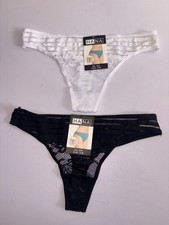4x Black and White HANA lace thongs, Size S/M, Brand new with tags!!!