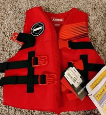 JOBE YOUTH NYLON LIFE VEST 50 - 90 LBS. RED  BLACK MODEL BOAT