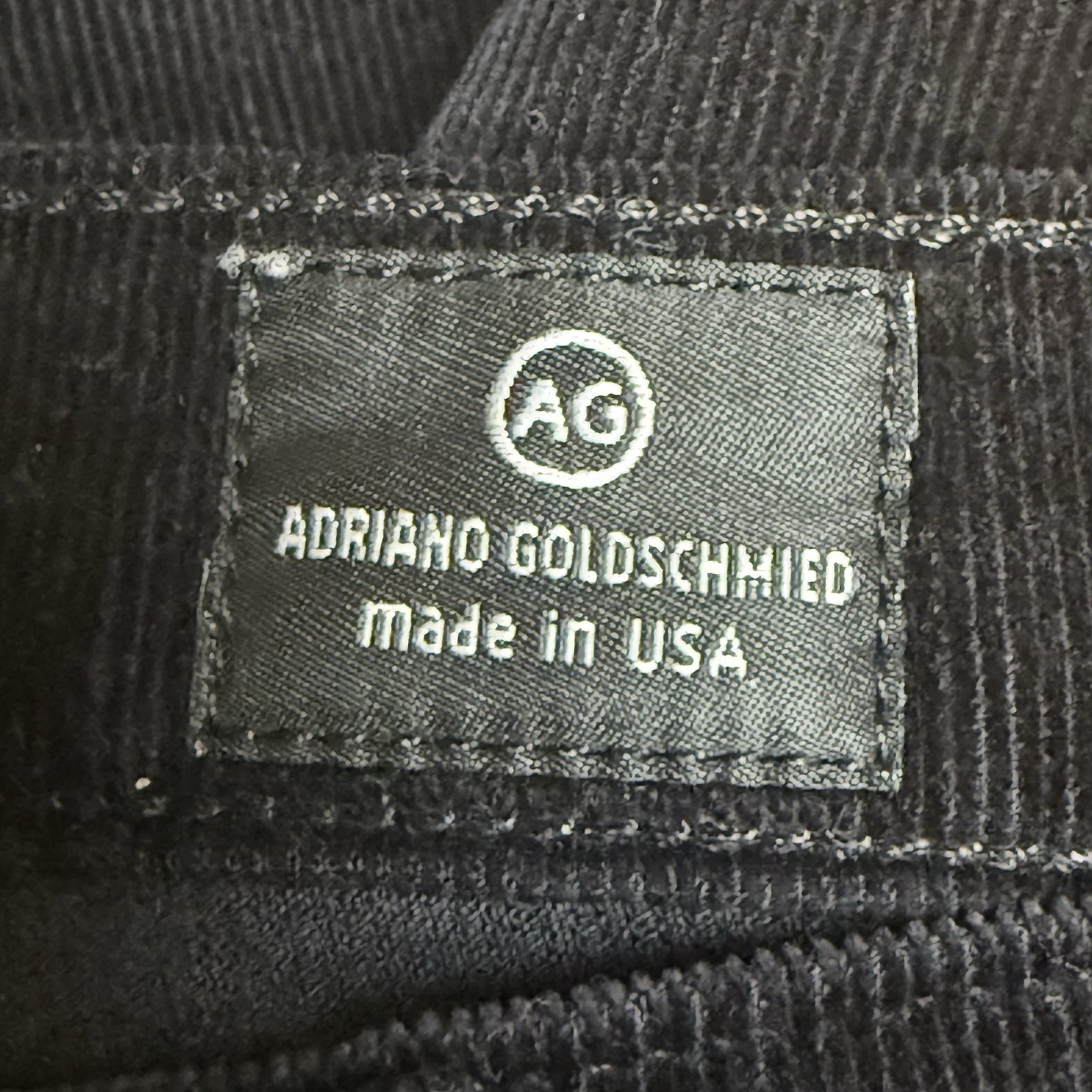 AG Adriano Goldschmied Black Jeans Sz 27 Stevie Mid Rise Slim Straight Corduroy thumbnail 4