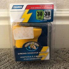 Camco Heavy Duty PowerGrip 30 Amp 3 Prong Generator Adapter for RVs and Autos