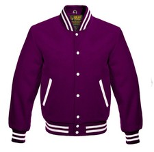 Men's College style Varsity  Letterman Style with Ribbed Collar Jacket