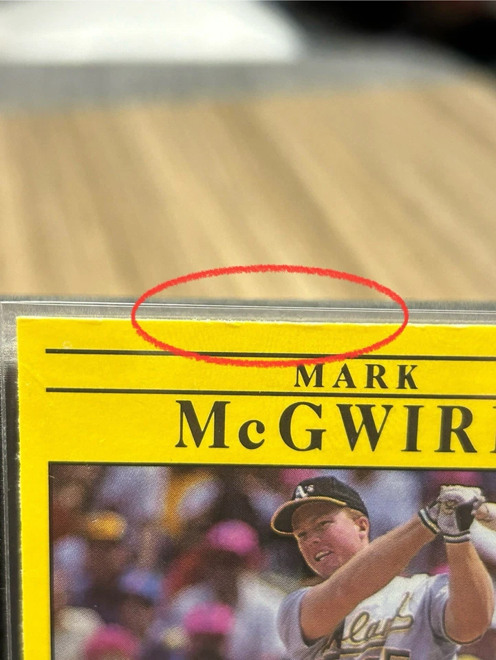 1991 Fleer - Mark McGwire #17 - 打印错误 (EBH)- 奥克兰田径 — 第 4/4 张图片