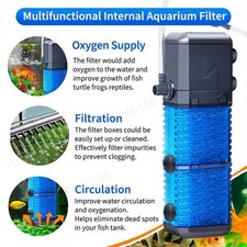 4in1 Aquarium Fish Tank Filter Powerful Submersible Water Pump 800L/H Oxygen US