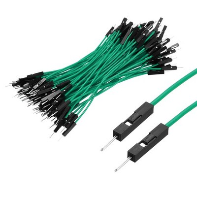 Male to Male 1Pin Breadboard Jumper Wire 2.54mm Pitch Cable 10cm 100 Pcs,Green