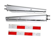 Chrome Straight Spring Loaded Mud Flap Hanger 2.5" Bolt Spacing,30" 2-1/2"