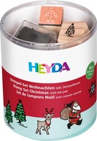 Stempel Weihnachten Set Holz Stempel Dose 15 StüCk Schwarz Motiv 1,5X1,5 Cm