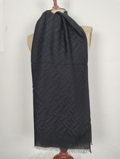 FENDI genuine vintage silk Black Cashmere wrap shawl winter scarf scarves