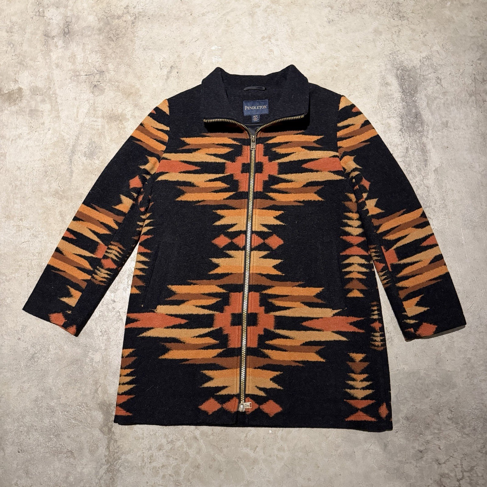 Pendleton Southwestern Pattern Zip Jacket Black O… - image 6
