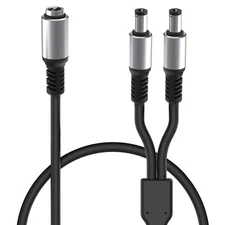 DC Power 1 Female to 2 Male 5.5mm x 2.1mm DC Power Supply Splitter Cable Cord...