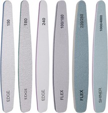 Nail File and Buffer Set, 6 Pcs 6 Diamond Gray/Green/White