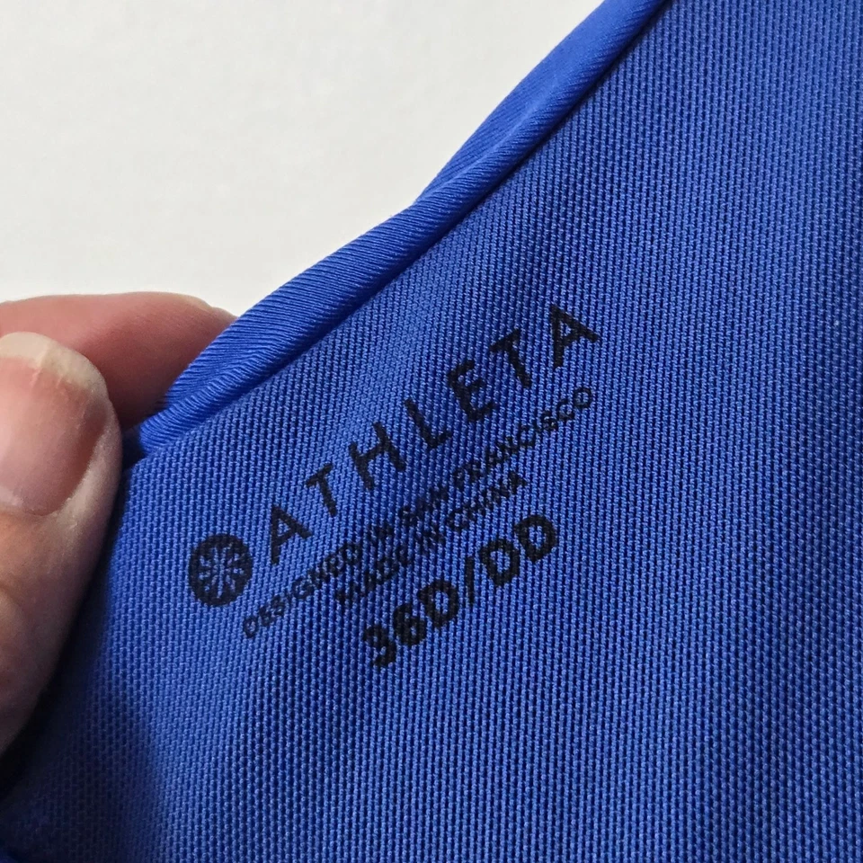 ATHLETA Maldives Size 36D Bra Cup High Neck Tankini Swim Top in Cerulean Blue - Image 4 of 4