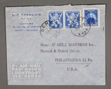 MayfairStamps Belgium 1948 Gent File Festival to Philadelphia PA Air Mail Cover