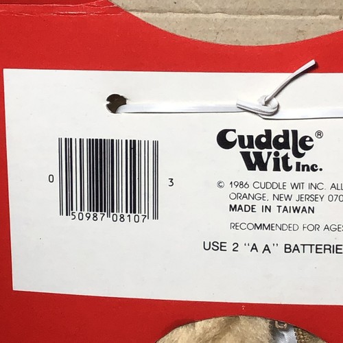 Oso de Navidad musical Cuddle Wit 14" nuevo en caja de colección '86 roto por favor leer - Imagen 7 de 17