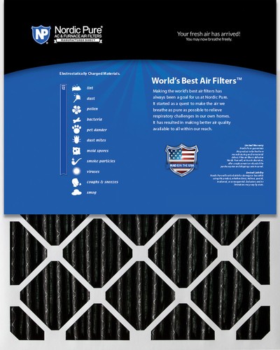 Nordic Pure 12x25x2 Furnace Air Filters MERV 12 Pleated Plus Carbon 3 Pack - Picture 2 of 7