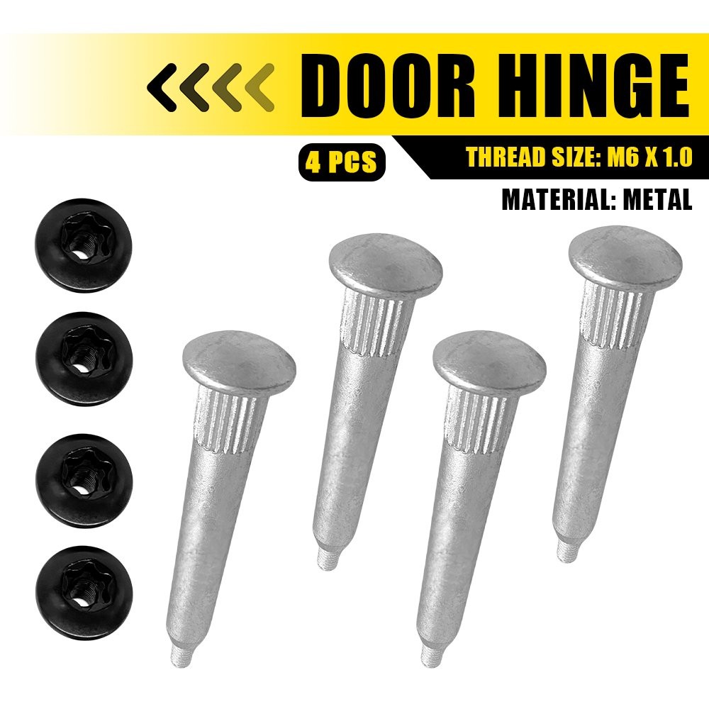 Pack of 4 for Jeep Wrangler 2007-2018 Door Hinge Pins Door Hinge Nuts Bolts