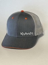 Kubota Logo Grey Baseball Cap Hat Embroidery K-Products Adjustable Strap NEW