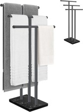 3-Tier Freestanding Towel Rack with Marble Base,Standing Tower Rack Fits